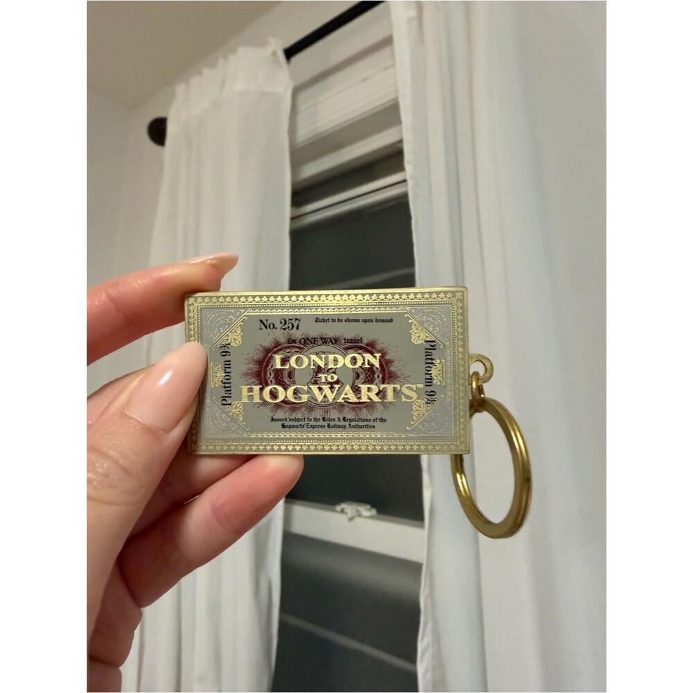 Warner Bros. London to Hogwarts Gold and Gray Keychain Ticket